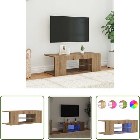 LED-Leuchten - TV-Schrank mit LED-Leuchten Artisan-Eiche 90x39x30 cm (1/5)