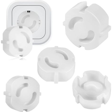 Lot de 25 prises de sécurité enfant, protection des prises de branchement, verrouillage enfant, prise de sécurité bébé (blanche) (1/5)