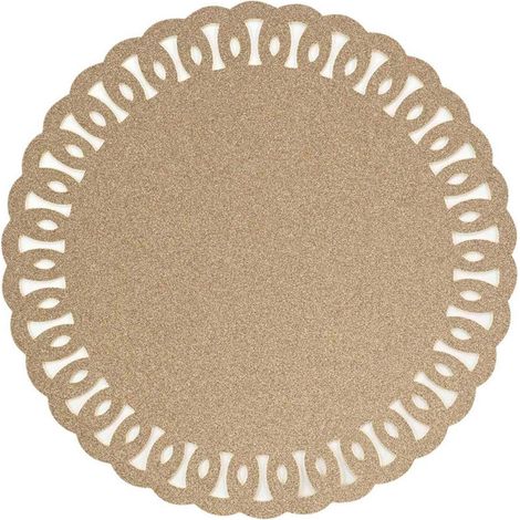 Set de Table Rond à Paillettes "Guirlande" 38cm Or (1/3)