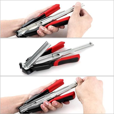 Automatic Clamp Fence Stapler, Type C Clip Fixing Tool with 2500pcs Galvanized Rings for Animal Fence Cages Car Cushions (1/3)