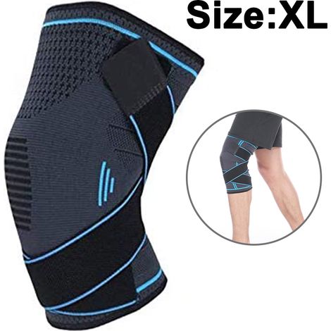 Genouillère - Soutien Genou Compression avec Bandes Amovibles - Pour Rééducation ACL MCL PCL - Activités Sportives et Quotidiennes - Taille Unique (1/5)