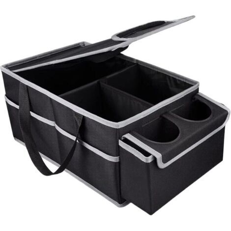 Pair Sac de rangement pour siège auto, sac de voyage pliable, compartiments multiples avec porte-gobelet, organiseur de siège arrière, idéal pour les voyages, l'intérieur, le camping et l'utilisatio (1/4)