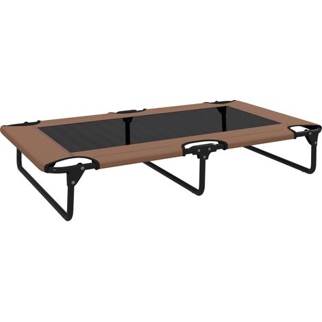 GagaLit pour chiens grands pliable avec tissu en maille interieur exterieur 107x61x20 cm marron (1/5)