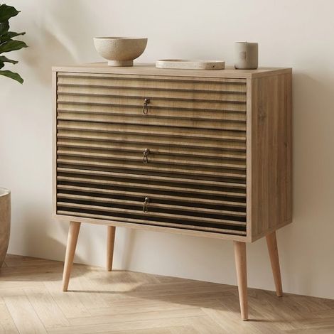 Kommode Trio Sonoma Eiche Melamin 80x90x40 cm
