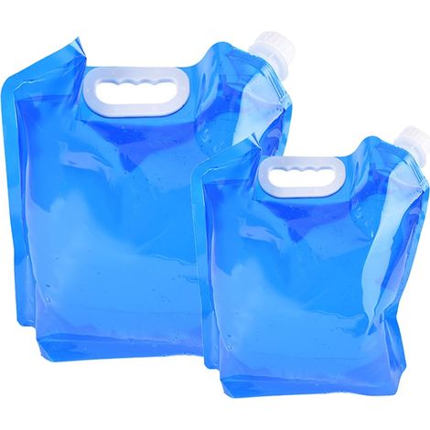 Set mit 2 faltbaren und tragbaren Wasserflaschen (5 l + 10 l) Geeignet für Wandern, Camping, Picknicks, Reisen und Grillabende (1/5)