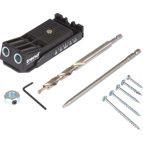Portable TREND Twin Pocket Hole Jig with Adjustable Settings for Versatile Woodworking Projects (1/5)