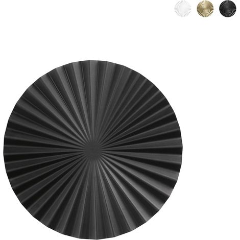 Runde LED-Wandleuchte aus plissiertem Metall im Vintage-Stil Anadara - Schwarz