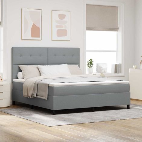 Boxspringbett mit Matratze Hellgrau 180 x 200 cm Stoff (1/5)