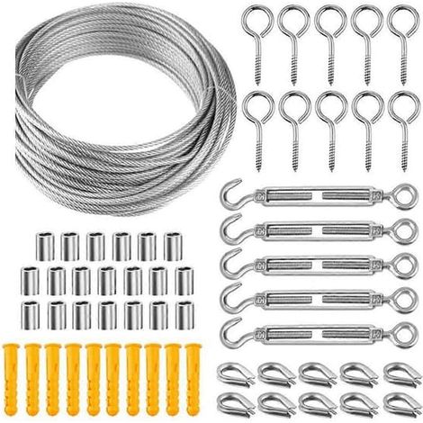 Ecleanfy - Kit de fil de jardin robuste en acier inoxydable de 15 m (1/5)