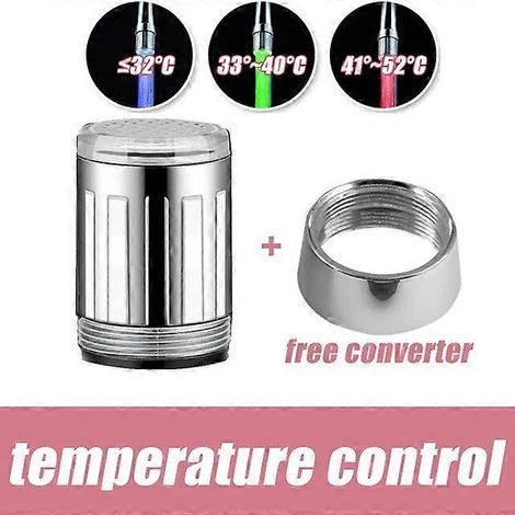 Robinet d'eau LED avec jet lumineux pour cuisine, salle de bain et douche, bec verseur, 7 couleurs changeantes, capteur de température, éclairage LED-lingling