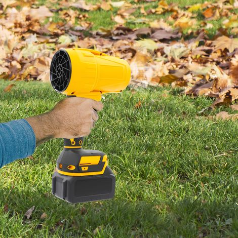 Cordless Leaf Blower Portable Dust Cleaner Handheld Blowers 2 Batteries 21000 RPM Air Duster with Adjustable Speed for Drying Patio Cleaning Yellow (1/5)