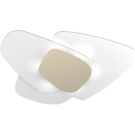 Plafoniera vetro top light strategy 1196 plg e27 led lampada soffitto parete, finitura metallo sabbia (1/5)