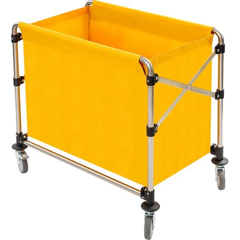 Chariot à linge, design pliable, capacité de charge élevée, JAUNE (1/2)