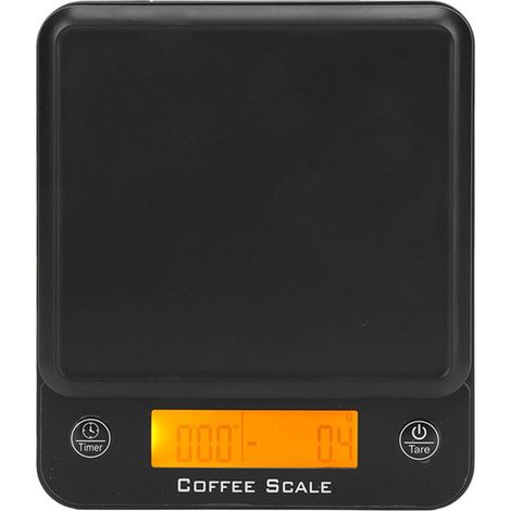 Balanza de cocina para café, pantalla electrónica LCD, temporizador automático para la preparación de alimentos, de 0,1 g a 3 kg -Crezuo