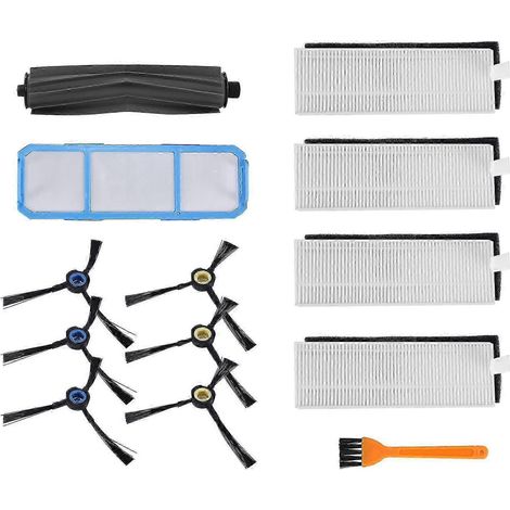 Accessoires de haute qualité : brosse principale, brosse latérale et filtre HEPA compatibles avec les aspirateurs robots Silvercrest SSR1, SSRA1, A9S, A9 et A7. (1/5)