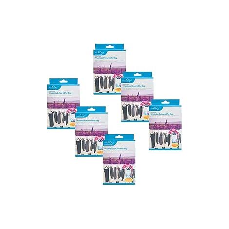 Wardrobe Dehumidifier Bags 6 Pack Hanging Moisture Absorber Lavender Scent Disposable Damp Condensation Absorber 3–6 Weeks (1/5)