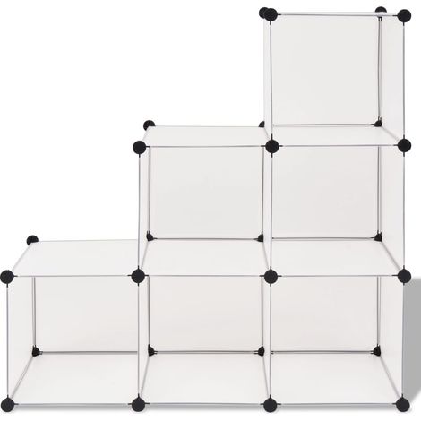Organisateur de rangement cube avec 6 compartiments Blanc CFW624225 (1/5)