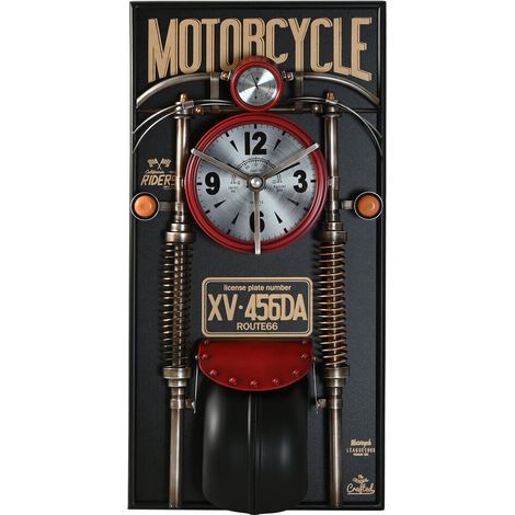 Reloj Pared Metal Pvc 60X18X120 Moto Rojo (1/5)