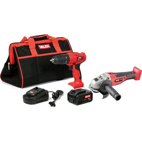 Kit meuleuse M-SMA1 18 + tournevis M-TAP1 18 + chargeur de batterie 4 Ah et sac VALEX OneAll 1997490