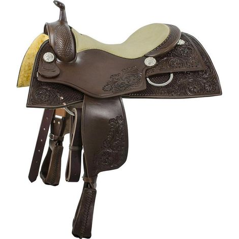 16", Cognac: Selle de Pool de 1850 avec arcade de ralide et fleurs de Pool