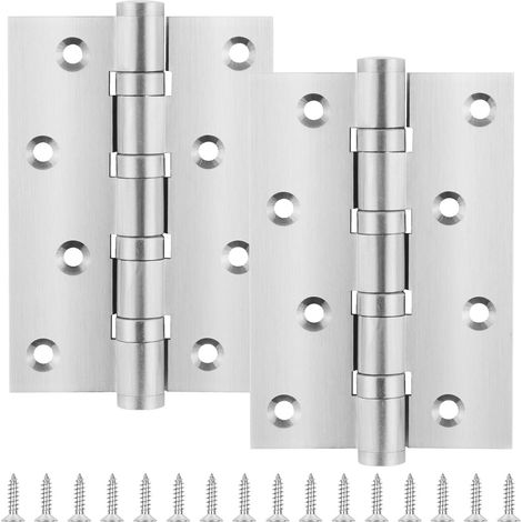 Charniere Porte Placard,2 pcs Charnière Inox,charnières à roulement à billes robustes,charniere porte lourde,avec vis,adaptée aux portes en bois,portails de jardin extérieurs (Argent) (1/5)
