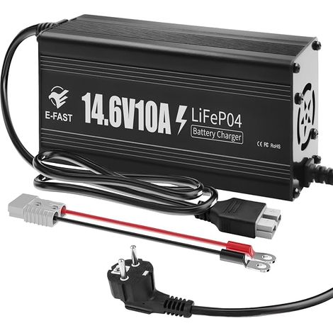 LiFePO4 Battery Charger 14.6V 10A 12V Multiple Protection Fast Charging for 12V Lithium Battery (1/5)
