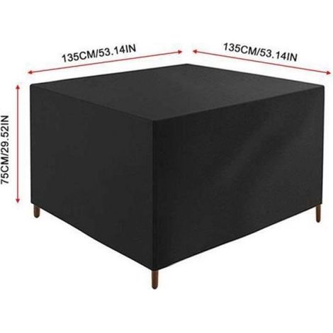 Housse Protection Table Jardin - Polyester 210D Impermeable - Pour Meuble Extérieur - 135x135x75 cm - 1 Piece (1/3)