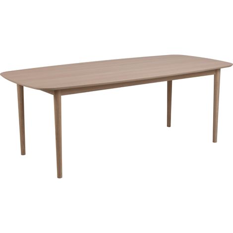 Aston Table de salle à manger ovaleextensible, finition chêne huilé, blanc. (1/5)
