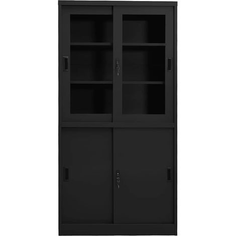 Maison Exclusive - Büroschrank mit Schiebetür Anthrazit 90x40x180 (1/5)