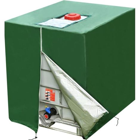 Bâche Cuve 1000L Anti UV 210D avec Cordon Fermeture éclair IBC Housse Container Réservoir d'eau (1/4)