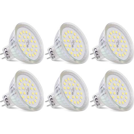GU5.3 MR16 12V LED-Lampen, 3,8W entspricht 40W Halogen, GU5.3 LED-Spot, Kaltweiß 6000K, nicht dimmbar, 430 Lumen, MR16 LED-Lampe, 6er-Pack [Energieklasse E]