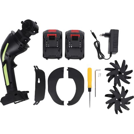 Motoculteur sans fil avec chargeur, motoculteur électrique à batterie pour le jardinage et le travail du sol, prise européenne. (1/5)