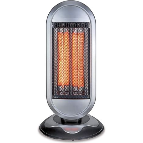 Stufa elettrica in fibra di carbonio 900W - Mod. Rounded Silver