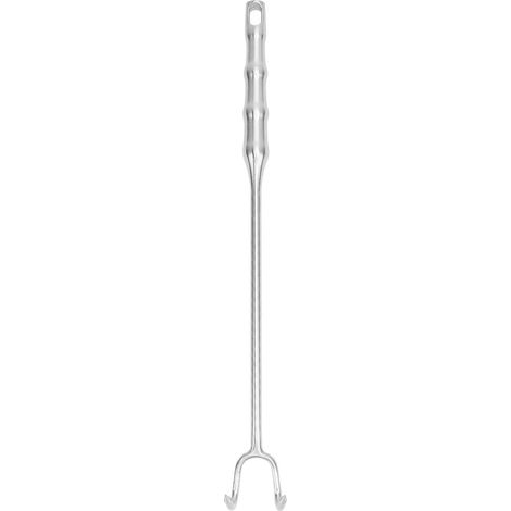 Fleischwenderhaken aus Edelstahl, Grillhaken mit langem Griff, mittelgroßer Grillwender, 41 cm
