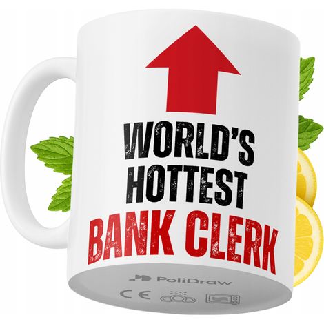 Lustige Kaffeetasse mit witzigem Textdesign für Bankangestellte – ideal für Geburtstage, Namenstage und Feiertage. Hochwertige Tasse für besondere Anlässe im Büro oder Homeoffice. Farbe: Weiß, 330 ml.
