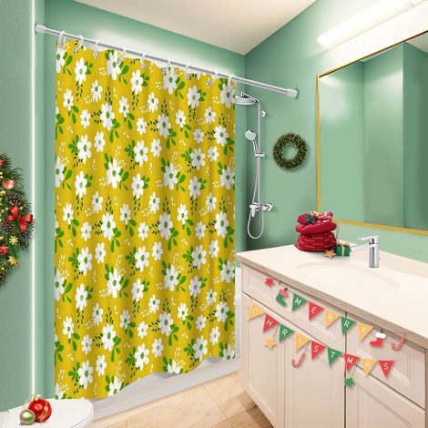 Rideau de bain 180x180 montage sans perçage polyester pour salle de bain pour idée cadeau pour pendaison de crémaillère (1/5)
