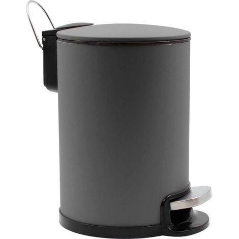 Poubelle de Salle de Bain en Métal "Metaline" 3L Anthracite