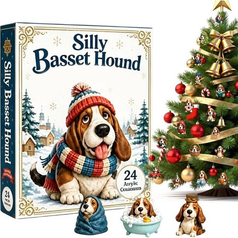 Calendario dell'Avvento con decorazioni a forma di cane, 24 simpatici ornamenti piatti (1/5)