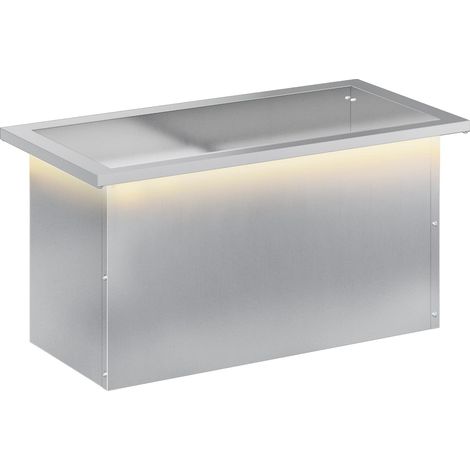 Garden Planter with LED Silver 30 x 60 x 30 cm Galvanised Steel vidaXL