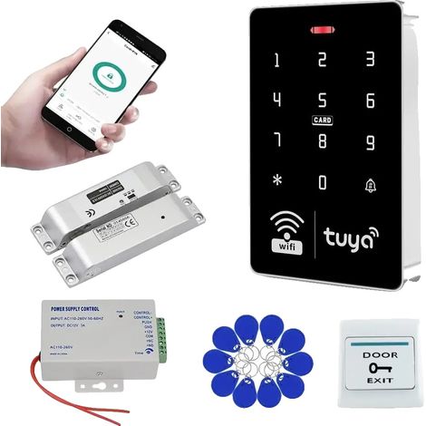 Sistema di controllo accessi, design impermeabile, gestione tramite app mobile, Kit2 (serratura a bullone) (1/2)