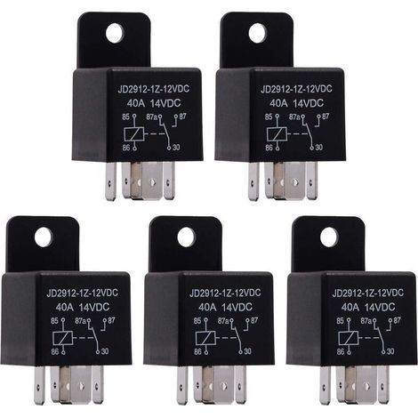 5 Pièces Relais 12V 40A 5 Broches Spdt, Modèle No.: JD2912-1Z-12VDC 40A 14VDC, Contacteur relais commutateur Power, Auto Commutateurs, Relais voiture (1/4)