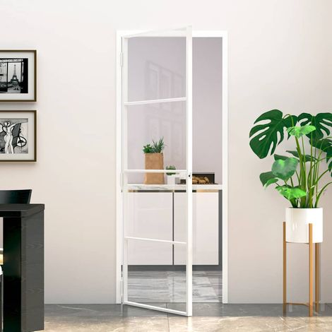 Puerta de interior vidrio templado y aluminio 76x201,5cm