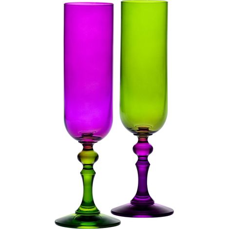 Flûtes à Champagne Violet-Vert, lot de 2, 220 ml, Collection Bubble (1/5)
