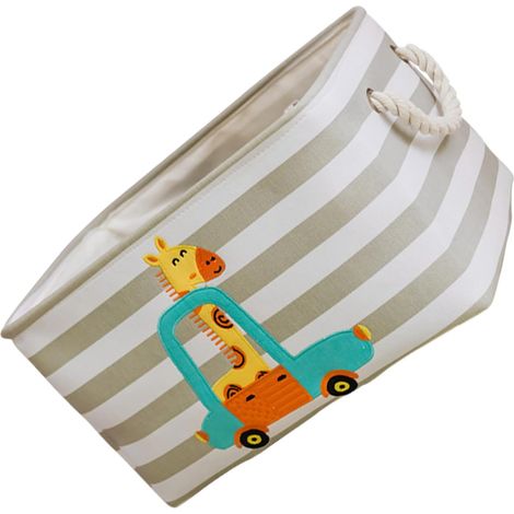 Panier à Linge en Toile Pliable Motif Girafe, Conteneur à Vêtements Portable, Capacité de Charge Élevée et Gain de Place Maison Quotidien (1/5)