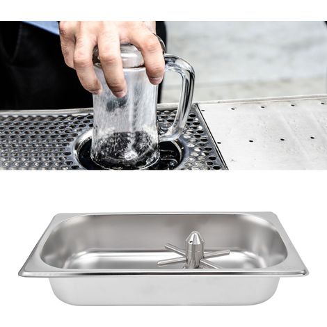 Lave-tasses de bar rotatif automatique en acier inoxydable pour salons de thé, cafés et bars  autonettoyant, robinet haute pression  taille moyenne, modèle B-1212-01. (1/5)