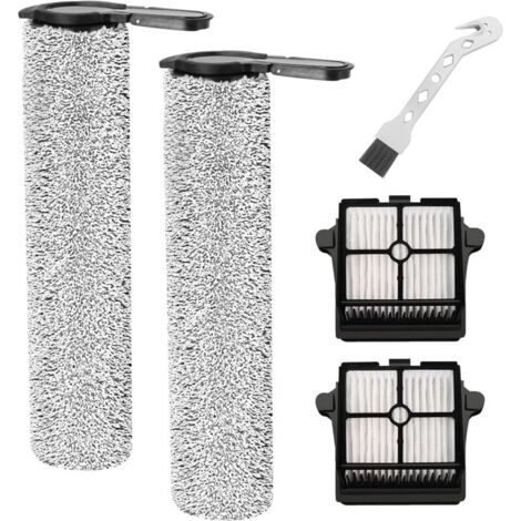 Pr Rouleau de Brosse et Filtre pour Tineco Floor One S7 Steam Nettoyeur Vapeur Pièces de Rechange, 2 Rouleaux de Brosse + 2 filtres + 1 Brosse de Nettoyage (1/4)