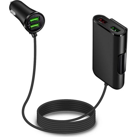 Chargeur allume-cigare USB 4 ports Quick Charge 3.0, adaptateur rapide 12V-24V avec témoin LED pour auto, 4x4 et poids lourds. (1/5)