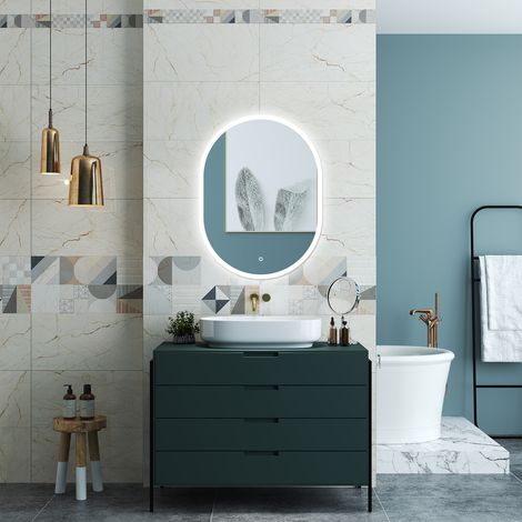 OCEAN Specchio da bagno 50 x 90 cm, dimmerabile,interruttore touch, Funzione Memoria, antiappannamento (1/5)