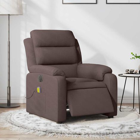Massagesessel Elektrisch Dunkelbraun Stoff (1/5)