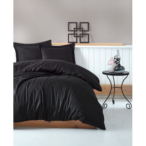 Funda nórdica, funda nórdica, ropa de cama Set 100% Algodón Negro